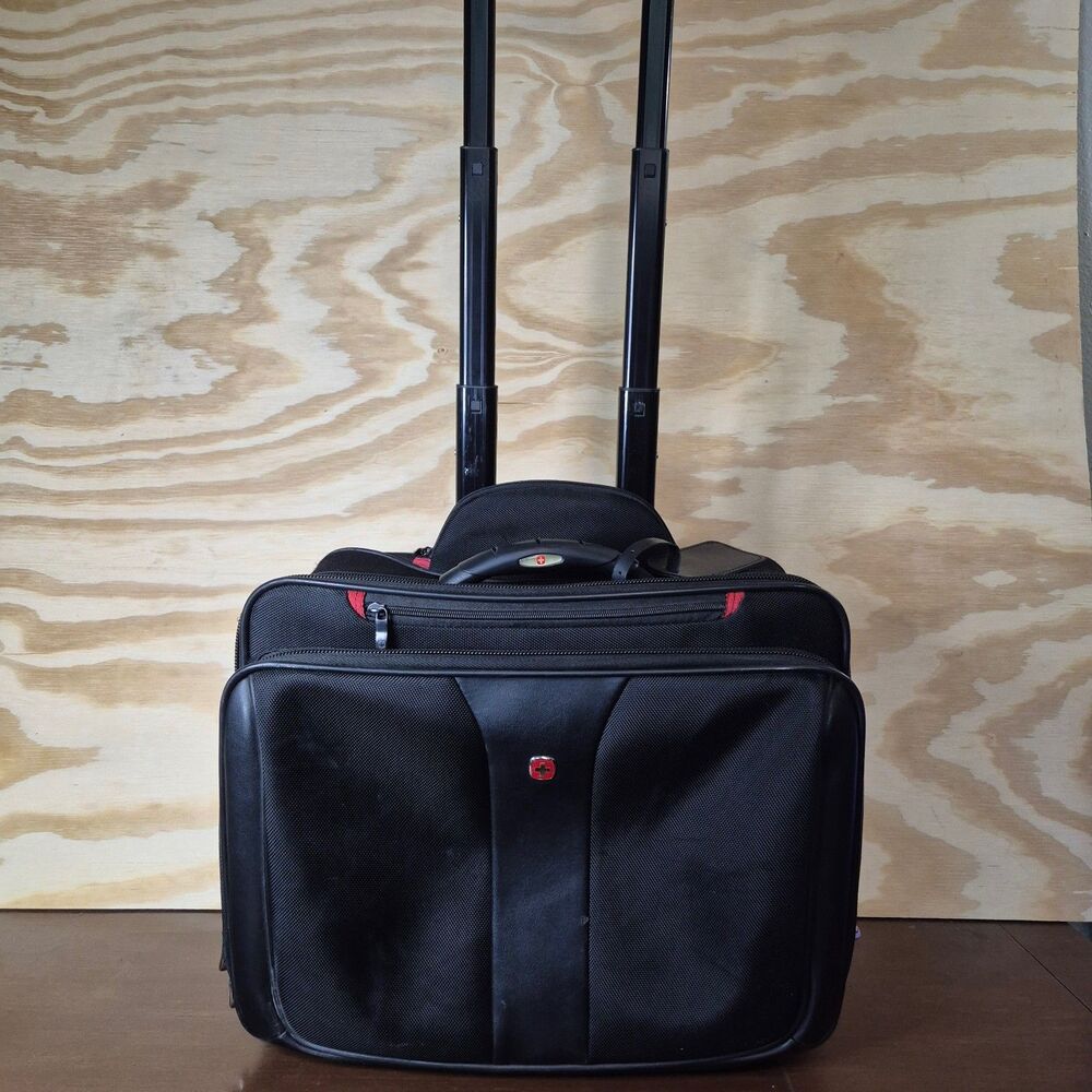 Wenger SwissGear Rolling Laptop Briefcase 17" Black Wheeled Business Travel Bag